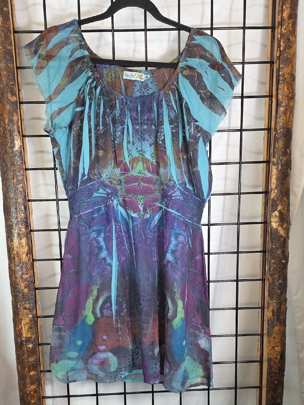 Multicolor Scoop-Neck Short Sleeve Women’s Dress